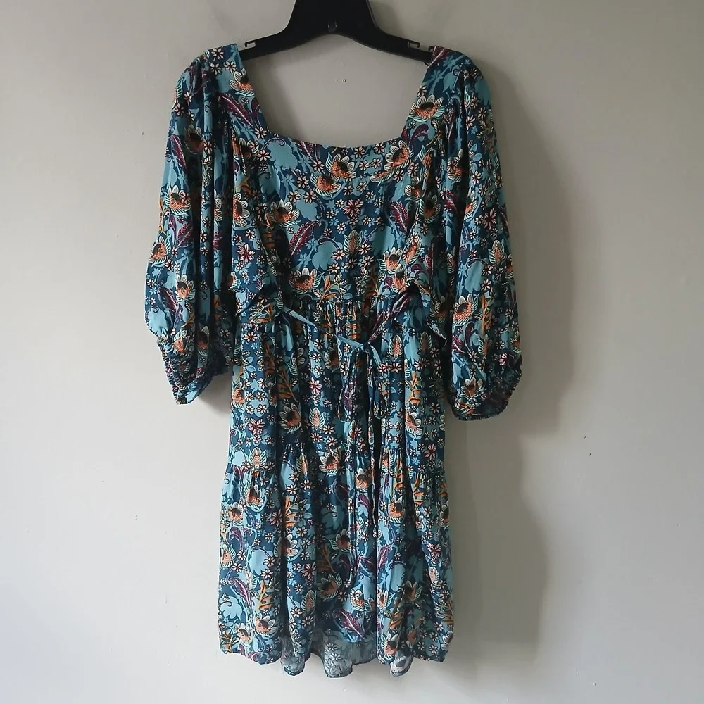Maurices Women's Size Medium Babydoll Tiered Floral Mini Dress Boho CottageCore